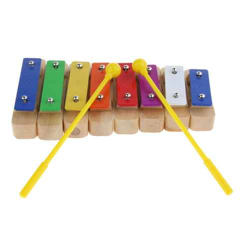 8 Notes Xylophone Sound Block Glockenspiel Hand Percussion Children Preschool Toys Gift