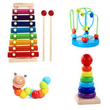 Wooden Toys Childhood Learning Toy Baby Colorful Wooden Blocks