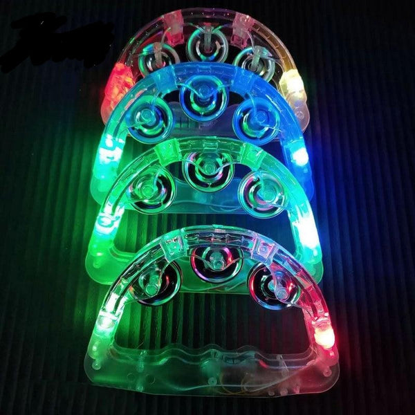 Hand Held  Led lights Tambourine Bell