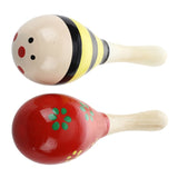 2 X Wood Maracas Musical Instrument Toy For Kids