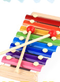 Baby Kid Music Instrument Wooden Toy Octave Knocking Xylophone Early Educational Toy Musical Rainbow Color Develop Baby Talent