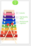 Baby Kid Music Instrument Wooden Toy Octave Knocking Xylophone Early Educational Toy Musical Rainbow Color Develop Baby Talent