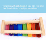 Baby Kid Music Instrument Wooden Toy Octave Knocking Xylophone Early Educational Toy Musical Rainbow Color Develop Baby Talent