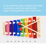 Baby Kid Music Instrument Wooden Toy Octave Knocking Xylophone Early Educational Toy Musical Rainbow Color Develop Baby Talent