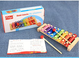 Baby Kid Music Instrument Wooden Toy Octave Knocking Xylophone Early Educational Toy Musical Rainbow Color Develop Baby Talent