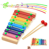 Wooden Xylophone Musical Instrument 8 Tones Toys Multicolor For Children Kids Baby