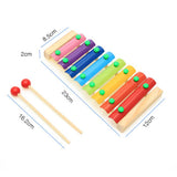 Wooden Xylophone Musical Instrument 8 Tones Toys Multicolor For Children Kids Baby