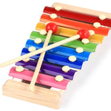 Baby Kid Music Instrument Wooden Toy Octave Knocking Xylophone Early Educational Toy Musical Rainbow Color Develop Baby Talent