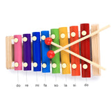 Baby Kid Music Instrument Wooden Toy Octave Knocking Xylophone Early Educational Toy Musical Rainbow Color Develop Baby Talent