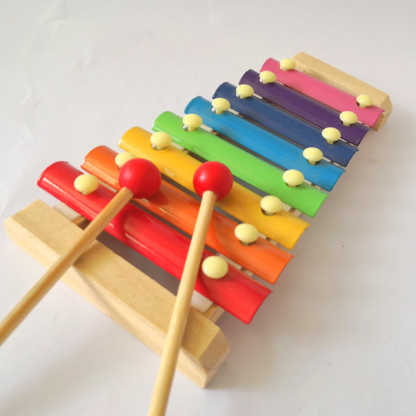 Wooden Toys Octave Knocking Piano Knocking Xylophone Children's Music Instruments Wooden Knocking Piano  Preschool