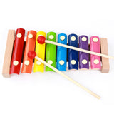 Wooden Toys Octave Knocking Piano Knocking Xylophone Children's Music Instruments Wooden Knocking Piano  Preschool