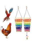 Educational Chicken Xylophone Toy for Hens Suspensible Wooden Chicken Coop Chew Pecking Toy Macaw Training Play