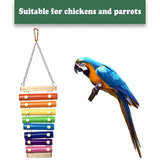 Educational Chicken Xylophone Toy for Hens Suspensible Wooden Chicken Coop Chew Pecking Toy Macaw Training Play