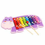 Children's Wooden Musical Instrument Toy Aniaml Xylophone Eight-Notes Frame Style for Kids Early Development Education Toys