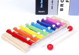 Children's Wooden Musical Instrument Toy Aniaml Xylophone Eight-Notes Frame Style for Kids Early Development Education Toys